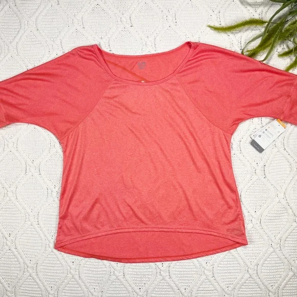 NWT C9 Champion Athletic Top Peekaboo Back Shirt Coral XXL - Picture 2 of 14